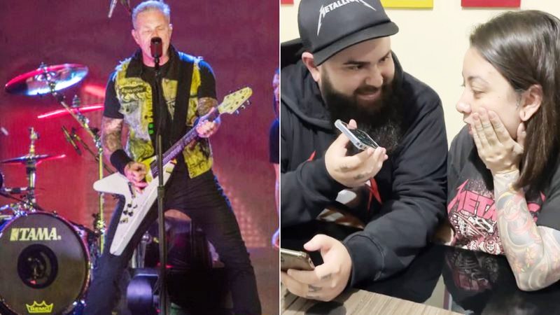 Vocalista do Metallica liga para fã que teve filho em show no Brasil