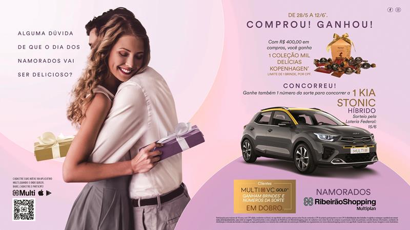 RibeirãoShopping sorteia carro híbrido e presenteia clientes com chocolates em sua campanha de Dia dos Namorados