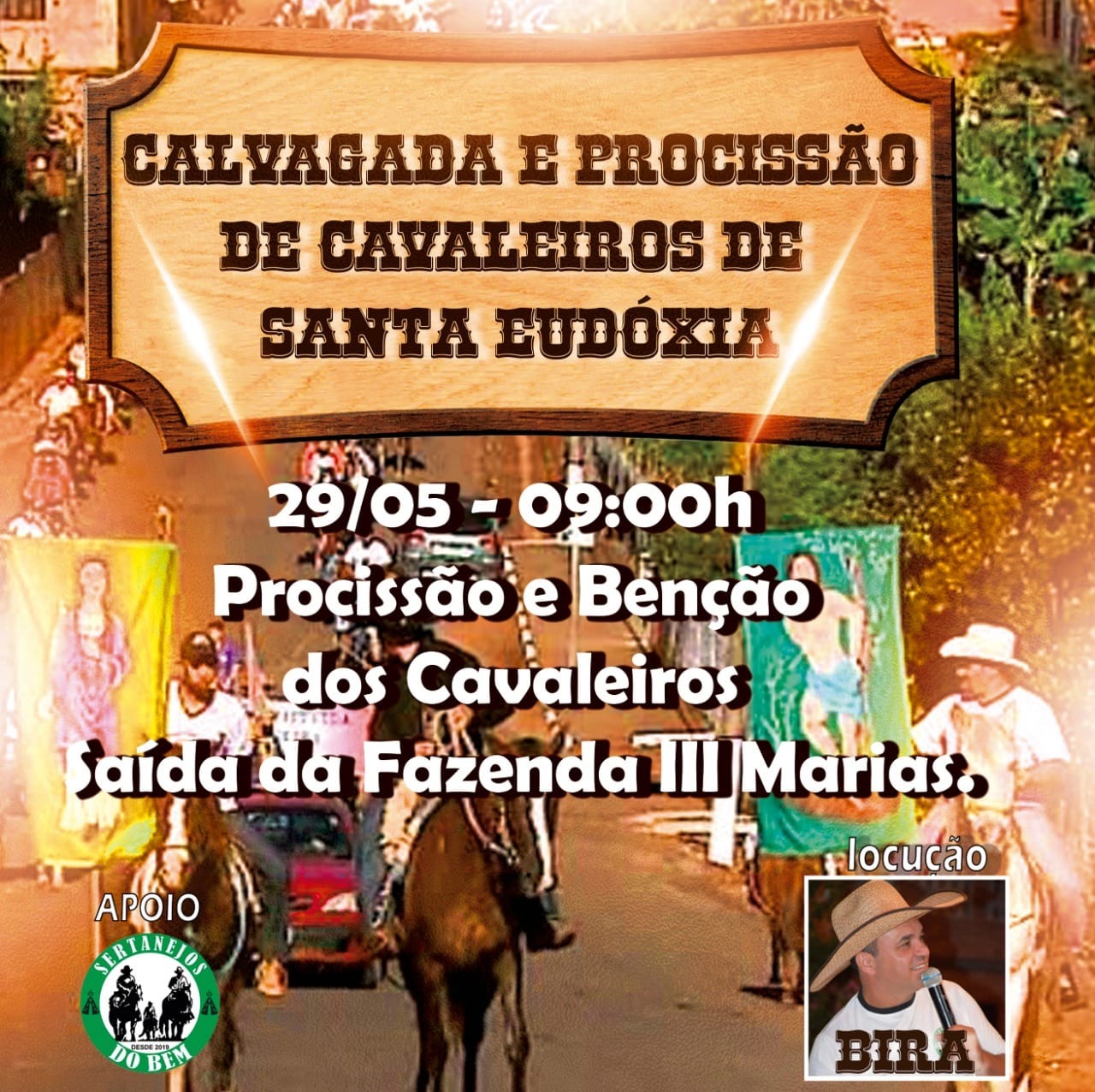 Cavalgada de Santa Eudóxia acontece no próximo domingo (29)