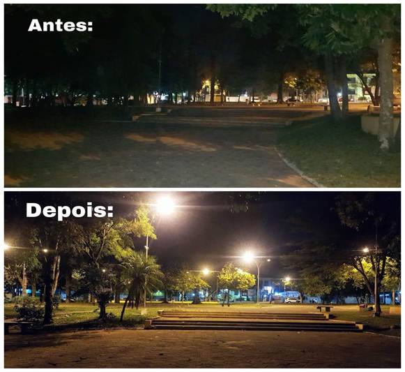 Secretaria atende pedido de Cidinha e faz manutenção da iluminação na Praça Brasil