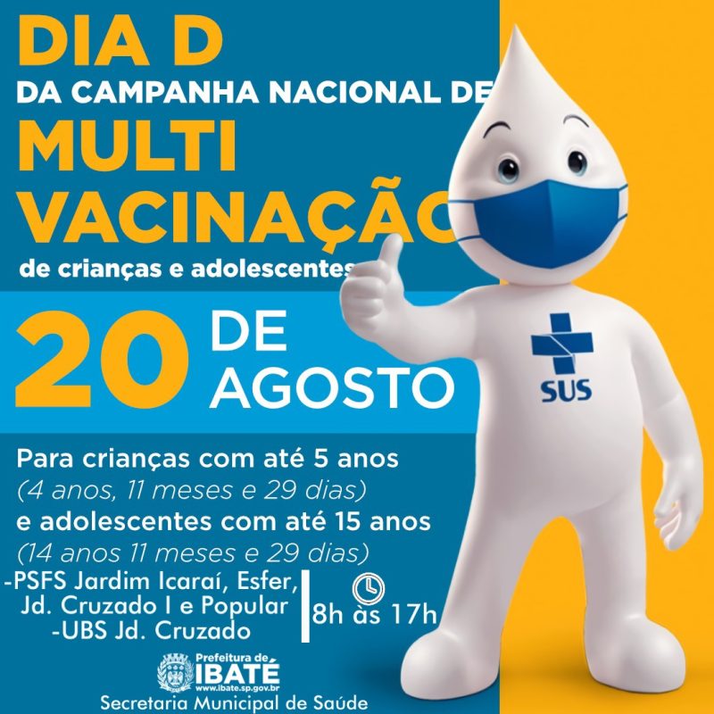 Ibaté realiza o ‘Dia D’ da Campanha de Multivacinação neste sábado, dia 20